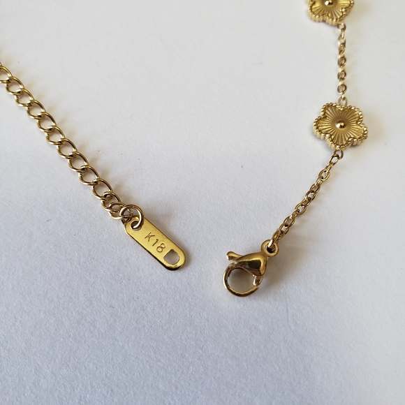 Stainless Steel Hot Gold Plated Clover Charm Bracelet Luxury - Picture 5 of 7